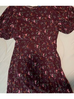 Old Navy Burgundy Floral Midi Dress